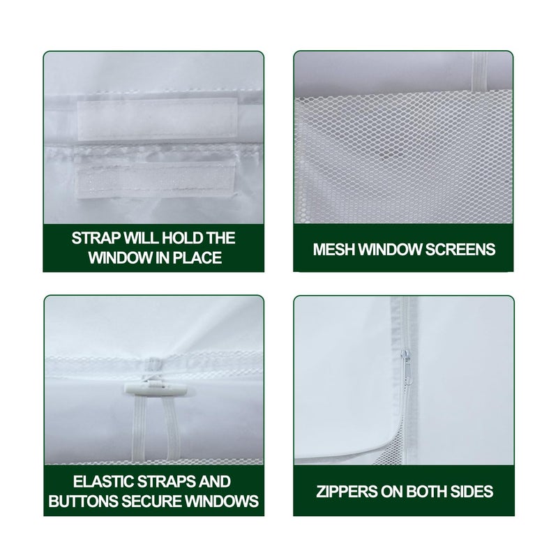 Eurmax USA Full Zippered Walls for 10 x 10 Easy Pop Up Canopy Tent,Enclosure Sidewall Kit with Roller Up Mesh Window and Door 4 Walls ONLY,NOT Including Frame and Top (White) - Image 3
